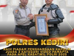 “Polres Kediri Sabet Juara 3 Lomba Video Pamapta Polri 2025, Kapolres: Ini Hasil Kerja Keras Kami!”