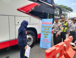Dukung Operasi Lilin Semeru 2025, Satlantas Polres Kediri Kota Rampcheck Angkutan Umum