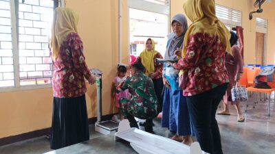 Babinsa Kotes Bersama Bidan Desa Laksanakan Posyandu, Wujudkan Kesehatan Masyarakat