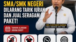 Pemprov Jatim Tegas: SMA/SMK Negeri Dilarang Tarik Iuran Wajib dan Jual Seragam Paket.