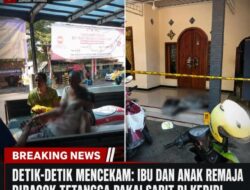 DETIK-DETIK MENCEKAM: Ibu dan Anak Remaja Dibacok Tetangga Pakai Sabit di Kediri, Berawal Sengketa Saluran Air
