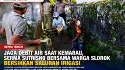 Jaga Debit Air Saat Kemarau, Serma Sutrisno Bersama Warga Slorok Bersihkan Saluran Irigasi