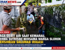 Jaga Debit Air Saat Kemarau, Serma Sutrisno Bersama Warga Slorok Bersihkan Saluran Irigasi
