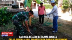 Babinsa Ngadri Bersama Warga Gelar Penghijauan, Tanam Pohon Durian dan Nangka