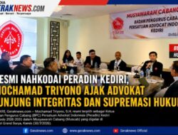 Resmi Nahkodai Peradin Kediri, Mochamad Triyono Ajak Advokat Junjung Integritas dan Supremasi Hukum