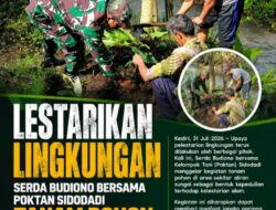 Lestarikan Lingkungan, Serda Budiono Bersama Poktan Sidodadi Tanam Pohon Melalui Aksi Bersatu Dengan Alam