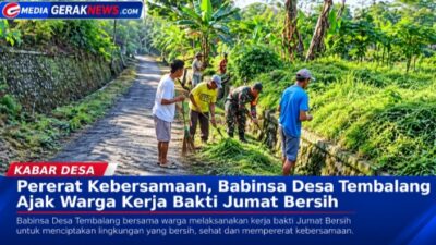 Pererat Kebersamaan, Babinsa Desa Tembalang Ajak Warga Kerja Bakti Jumat Bersih