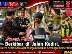 Merah Putih Berkibar di Jalan Kediri, Polres Kediri Kota Ajak Warga Kobarkan Semangat Kemerdekaan